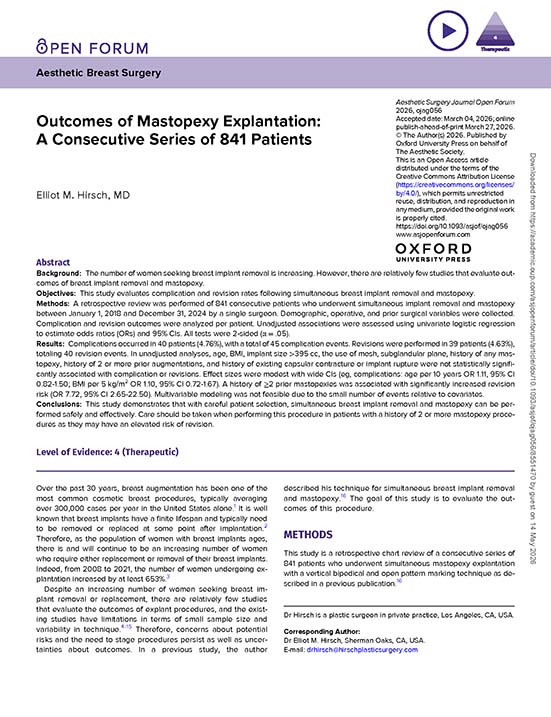 Simultaneous Mastopexy Explantation